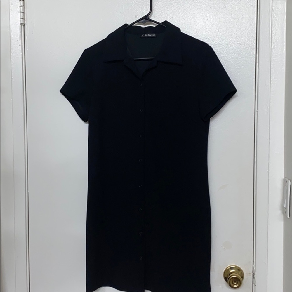 Black collared dress